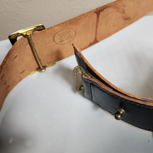 British Military Black/Brass Genuine Bridle Cowhide Leather Sam Browne Belt |44| - Picture 14 of 14